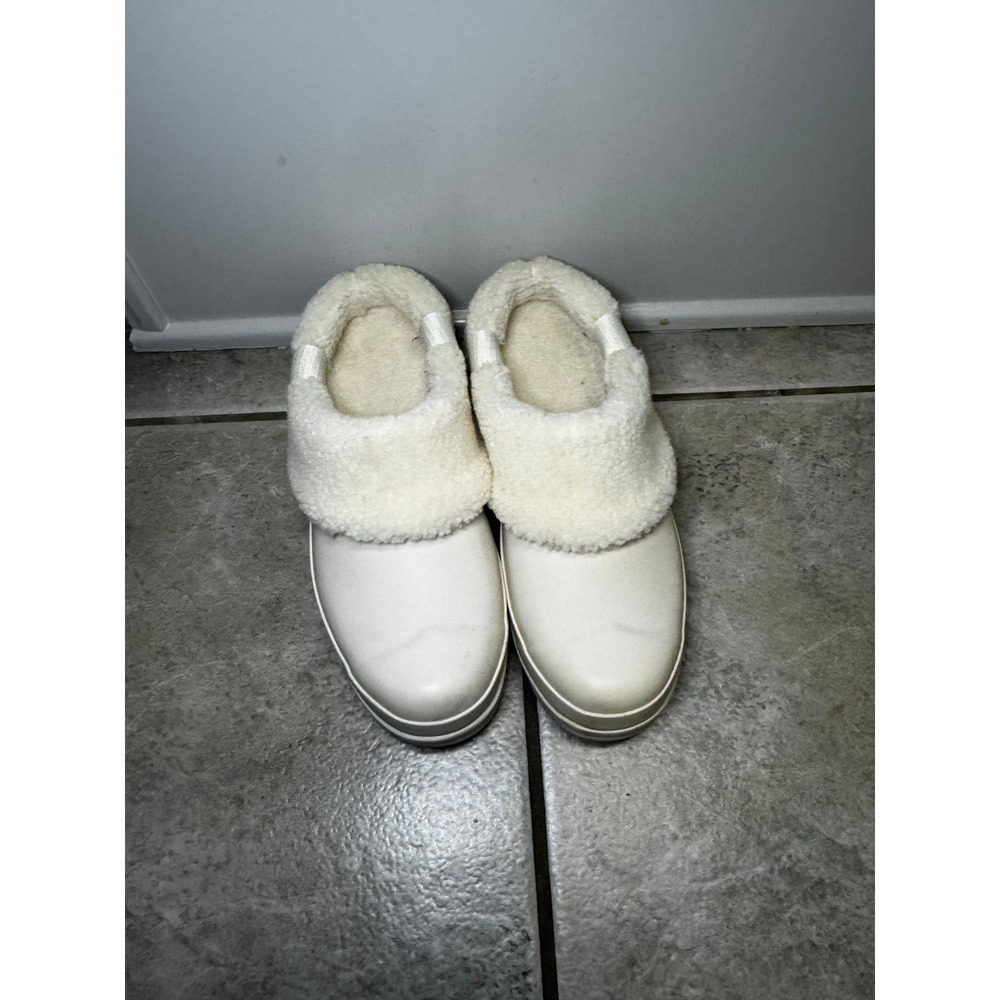 Hunter Women's White Sherpa Lined Clog Mules Slippers Shoes UK4 EU37 US6